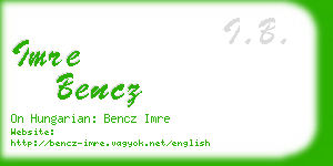 imre bencz business card